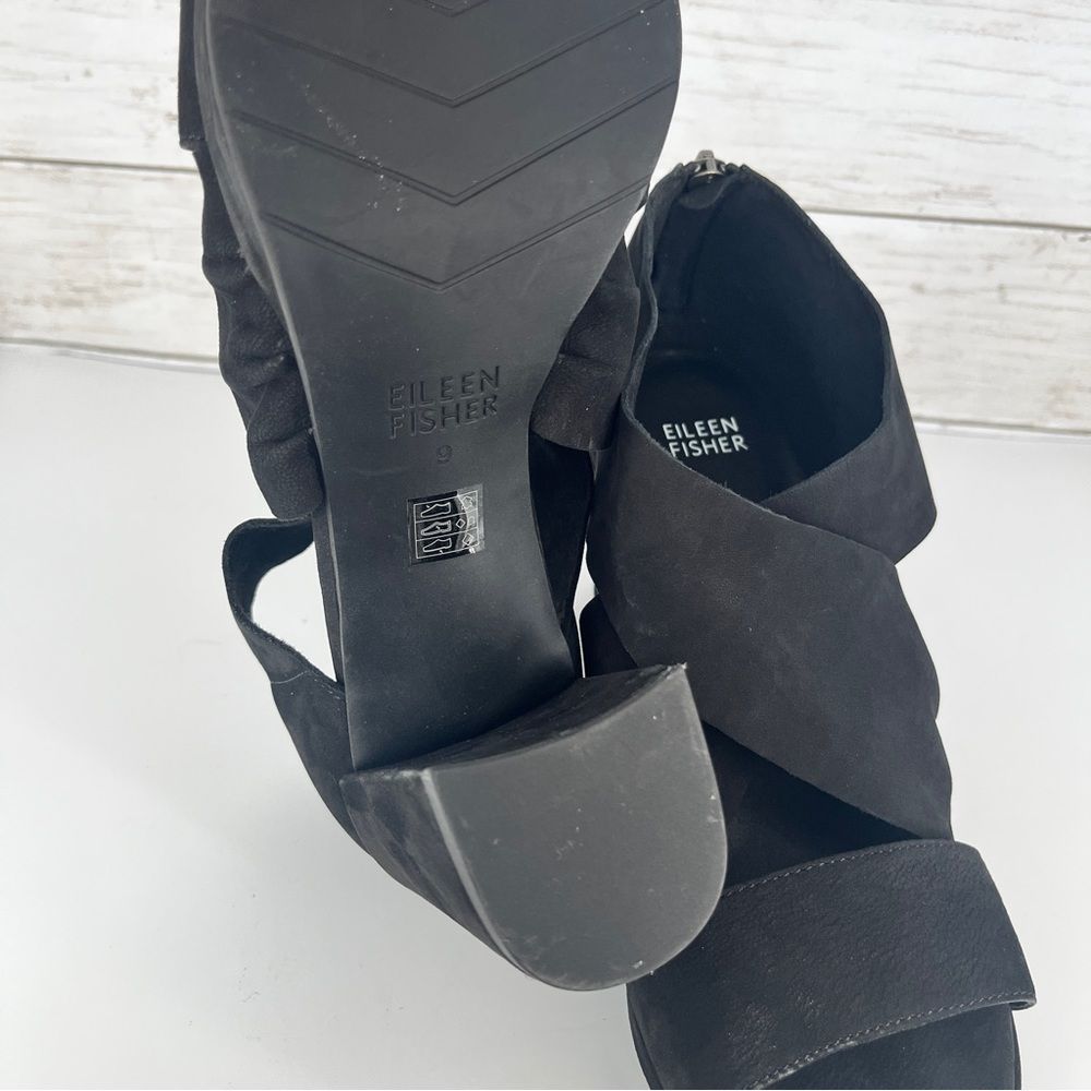 EILEEN FISHER Marla Strappy Sandal in Black Leather Size 9 NWOT - Picture 13 of 14
